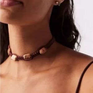 Free People Sweet Caroline Choker (red/ brown) NWT